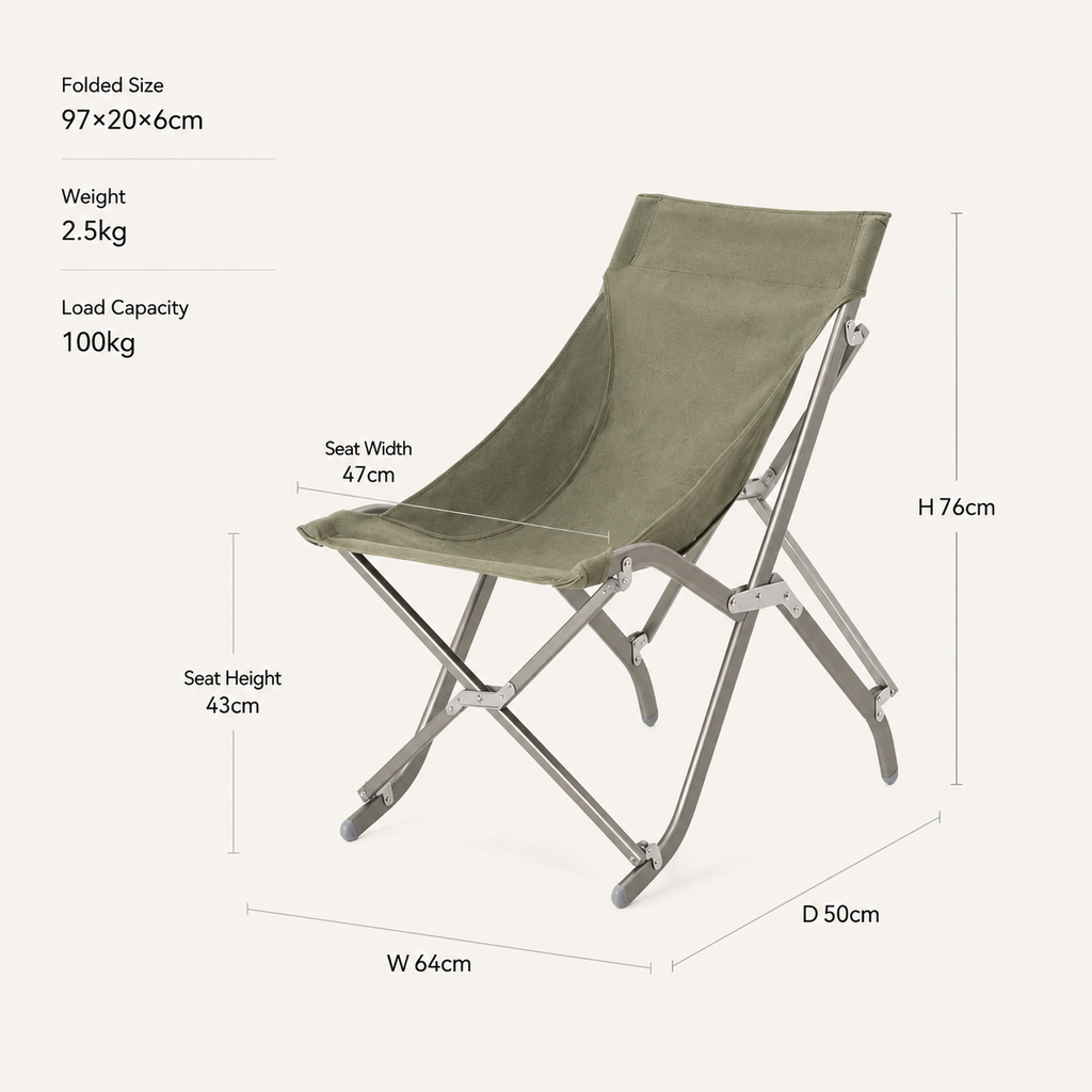 SummitSage Heritage Portable Folding Camping Chair - Ultralight Aluminum Outdoor Chair with Matte Anodized Finish | Quiet Outdoor Living | 7075 Aerospace Aluminum | Your Living Room in the Wild