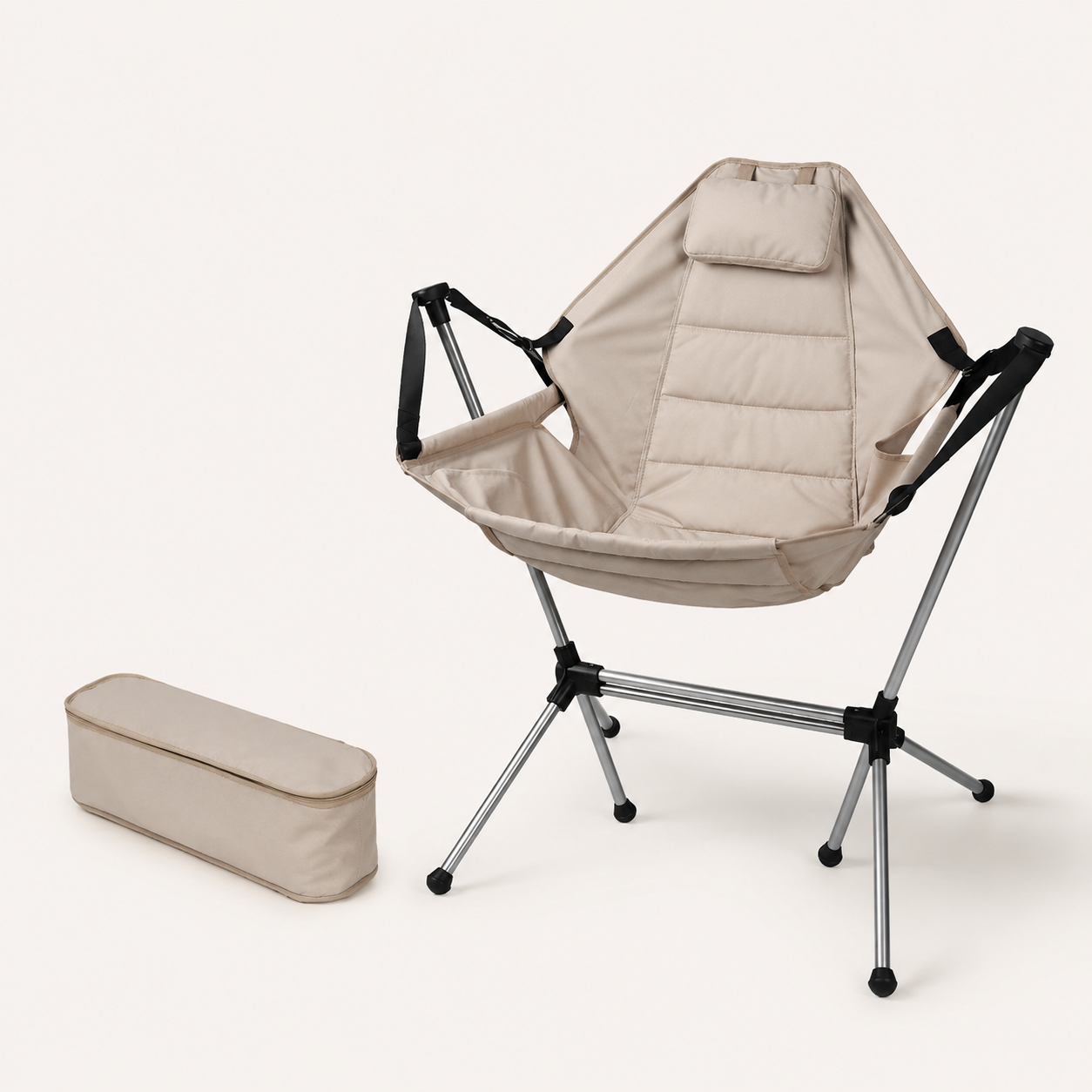 SummitSage Heritage Deluxe Rocking Moon Chair - Ultra-Comfortable Swing Camping Chair | Quiet Outdoor Living | 7075 Aerospace Aluminum | Your Living Room in the Wild