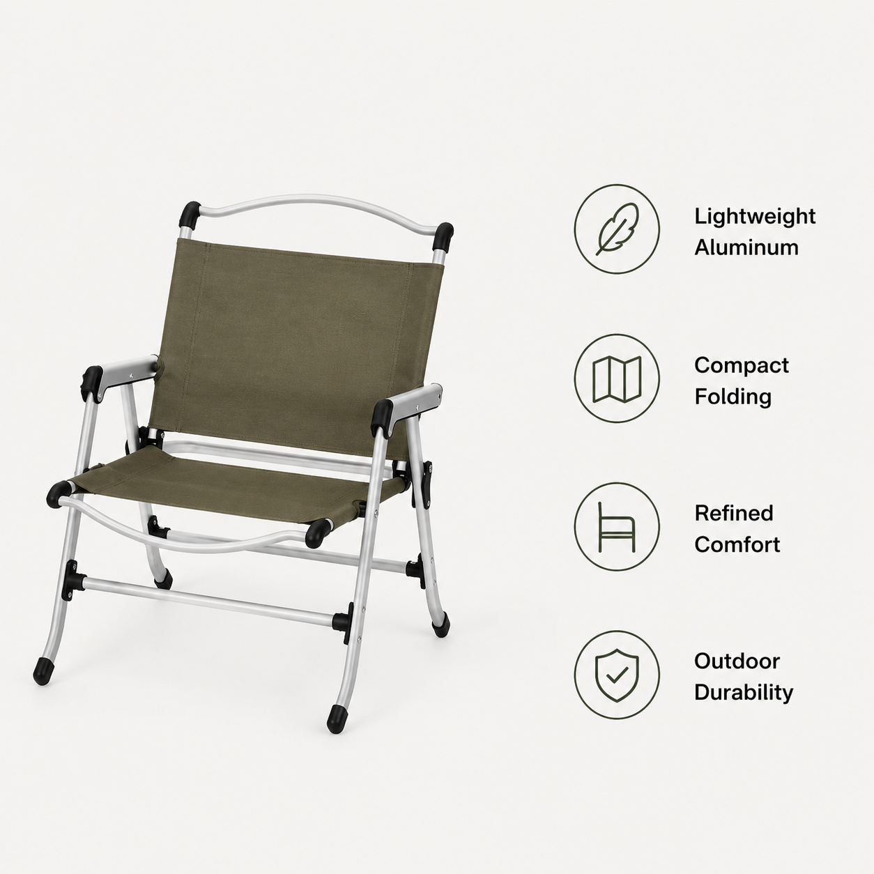SummitSage Heritage Portable Camping Chair - Ultralight Lite Folding Outdoor Chair | Quiet Outdoor Living | 7075 Aerospace Aluminum | Your Living Room in the Wild