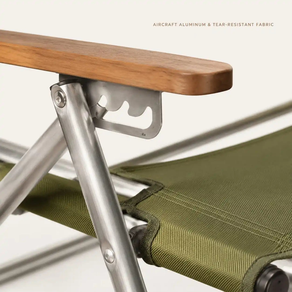 SummitSage Heritage 4-Position Adjustable Reclining Chair - Premium Kermit Style Camping Seat | Quiet Outdoor Living | 7075 Aerospace Aluminum | Your Living Room in the Wild