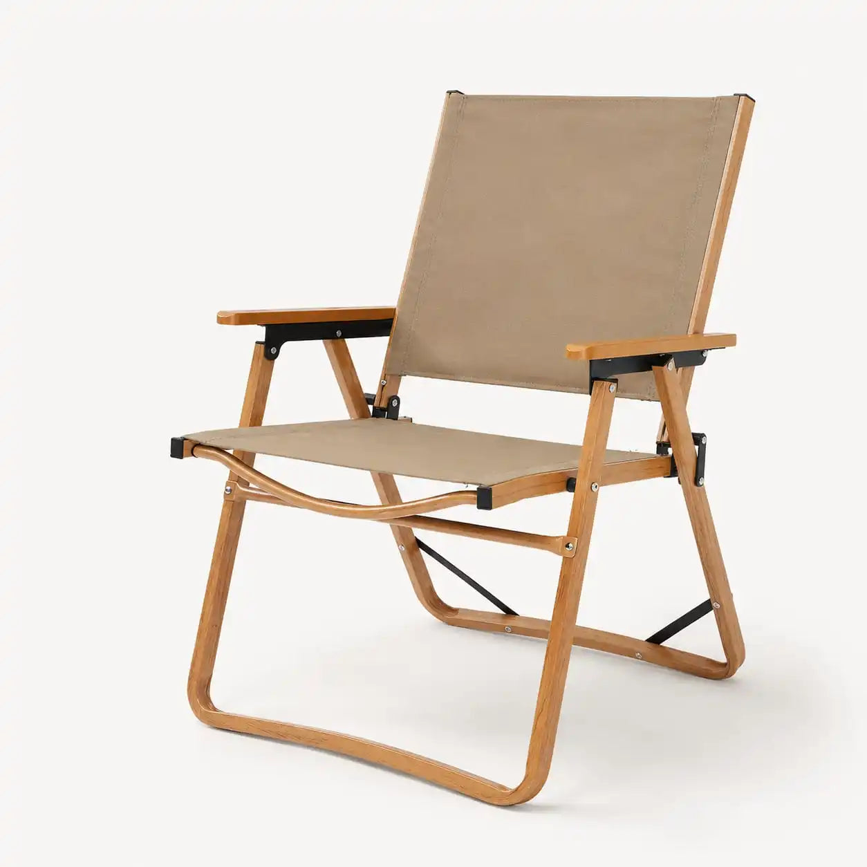 SummitSage Heritage Wood-Grain Aluminum Folding Kermit Chair - Large Luxury Camping Seat | Quiet Outdoor Living | 7075 Aerospace Aluminum | Your Living Room in the Wild