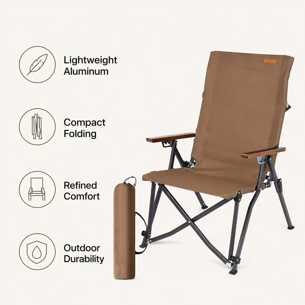 SummitSage Heritage AC5969G High-Back Folding Lounge Chair | Quiet Outdoor Living | Hero 6