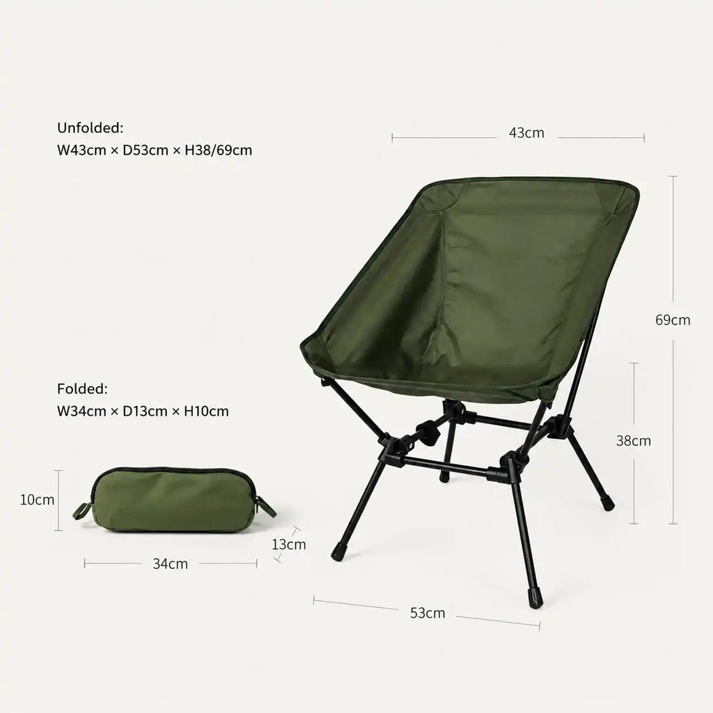 SummitSage Heritage Portable Folding Camping Chair - Ultralight Moon Chair | Quiet Outdoor Living | 7075 Aerospace Aluminum | Your Living Room in the Wild