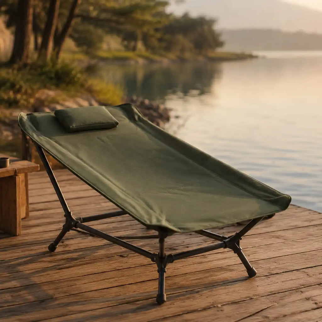 SummitSage Heritage Folding Aluminum Reclining Kermit Chair - Premium Outdoor Lounge | Quiet Outdoor Living | 7075 Aerospace Aluminum | Your Living Room in the Wild