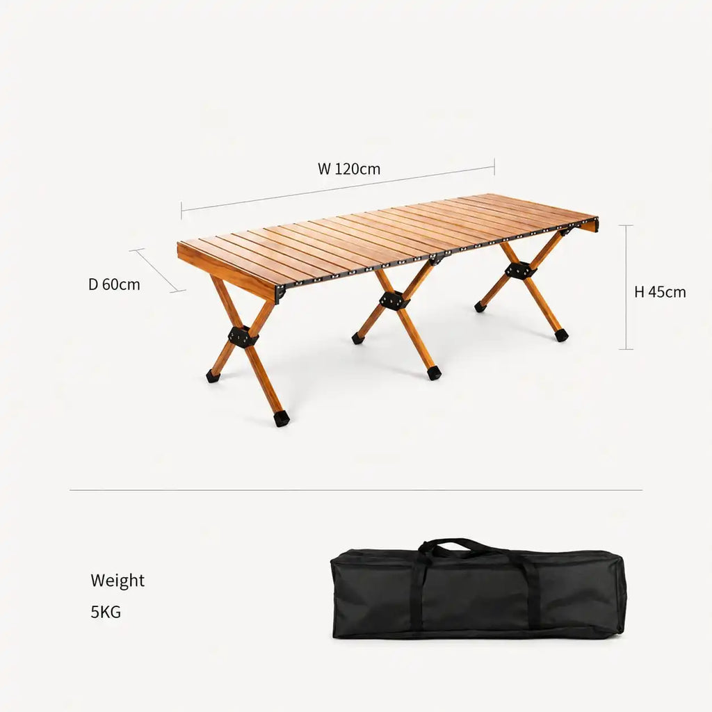 SummitSage Heritage 120cm Extended Aluminum Egg-Roll Table - Large Outdoor Dining Table | Quiet Outdoor Living | 7075 Aerospace Aluminum | Your Living Room in the Wild