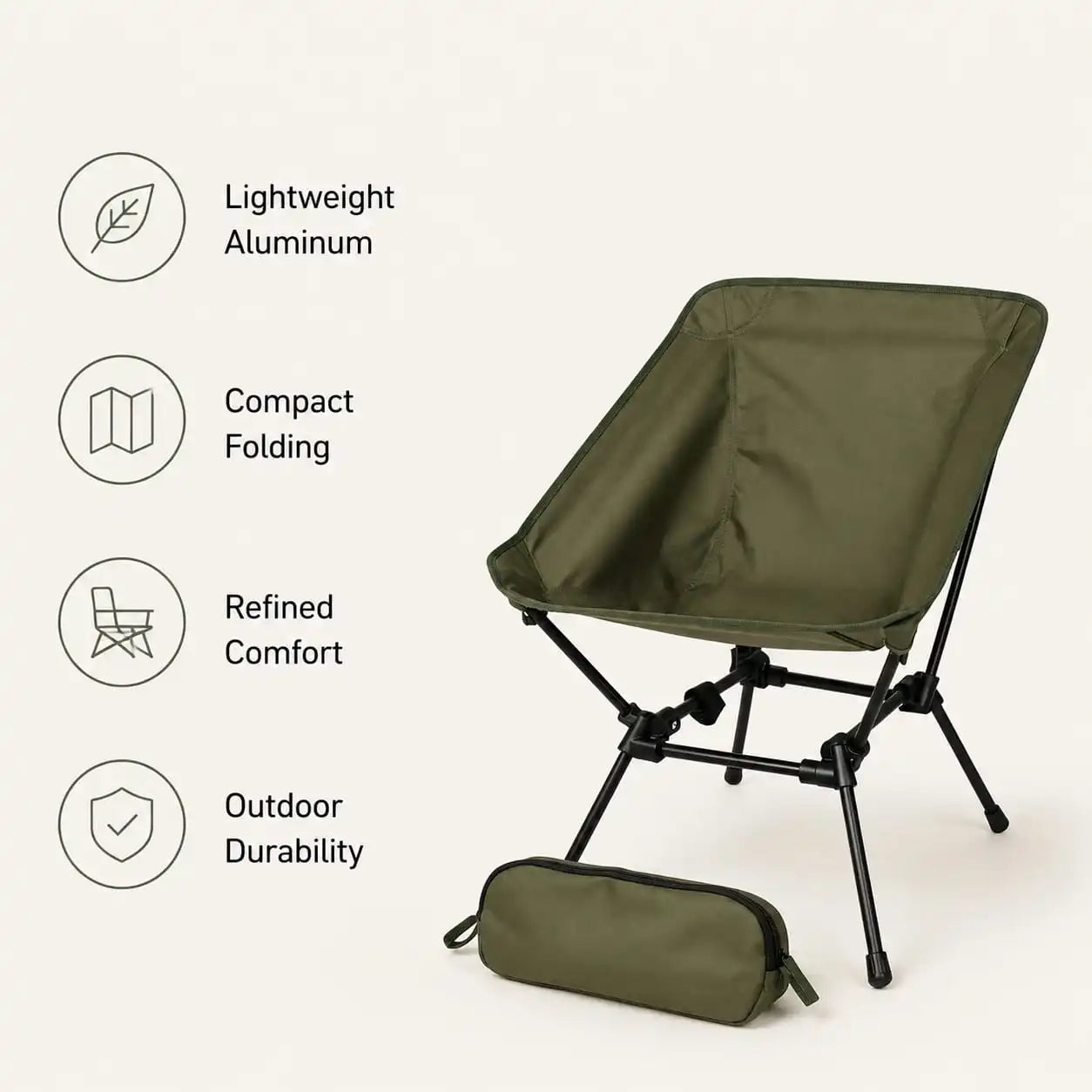 SummitSage Heritage Portable Folding Camping Chair - Ultralight Moon Chair | Quiet Outdoor Living | 7075 Aerospace Aluminum | Your Living Room in the Wild