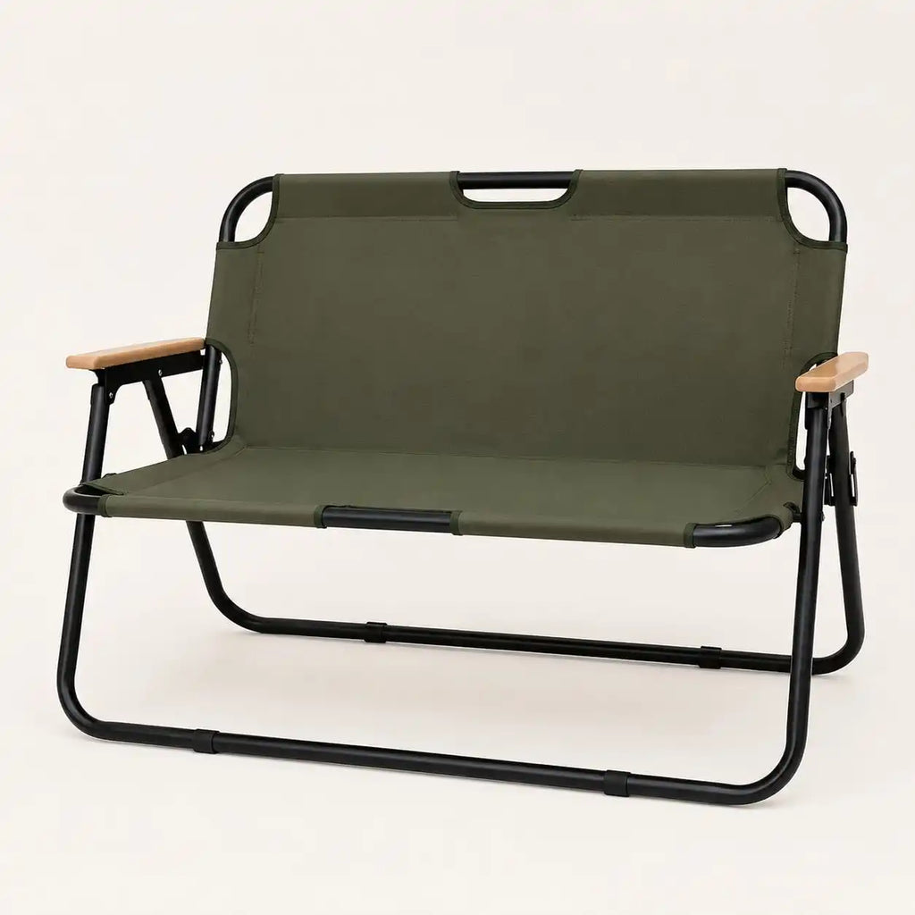 SummitSage Heritage Double Folding Camping Chair - 2 Person Portable Outdoor Bench | Quiet Outdoor Living | 7075 Aerospace Aluminum | Your Living Room in the Wild
