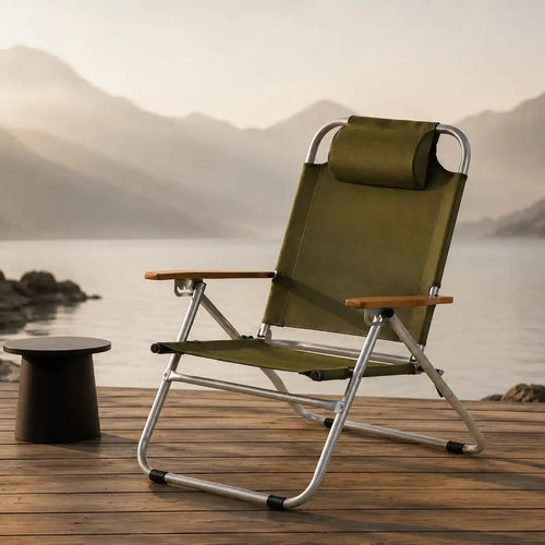 SummitSage Heritage 4-Position Adjustable Reclining Chair - Premium Kermit Style Camping Seat | Quiet Outdoor Living | 7075 Aerospace Aluminum | Your Living Room in the Wild