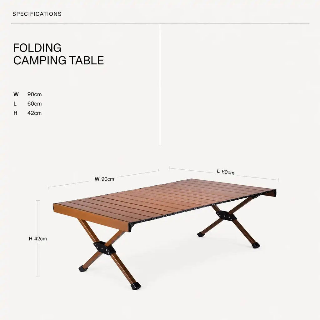 SummitSage Heritage 90cm Aluminum Egg-Roll Table - Classic Folding Outdoor Dining Table | Quiet Outdoor Living | 7075 Aerospace Aluminum | Your Living Room in the Wild