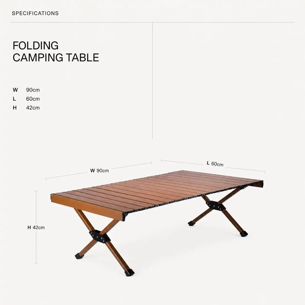 SummitSage Heritage 90cm Aluminum Egg-Roll Table - Classic Folding Outdoor Dining Table | Quiet Outdoor Living | 7075 Aerospace Aluminum | Your Living Room in the Wild