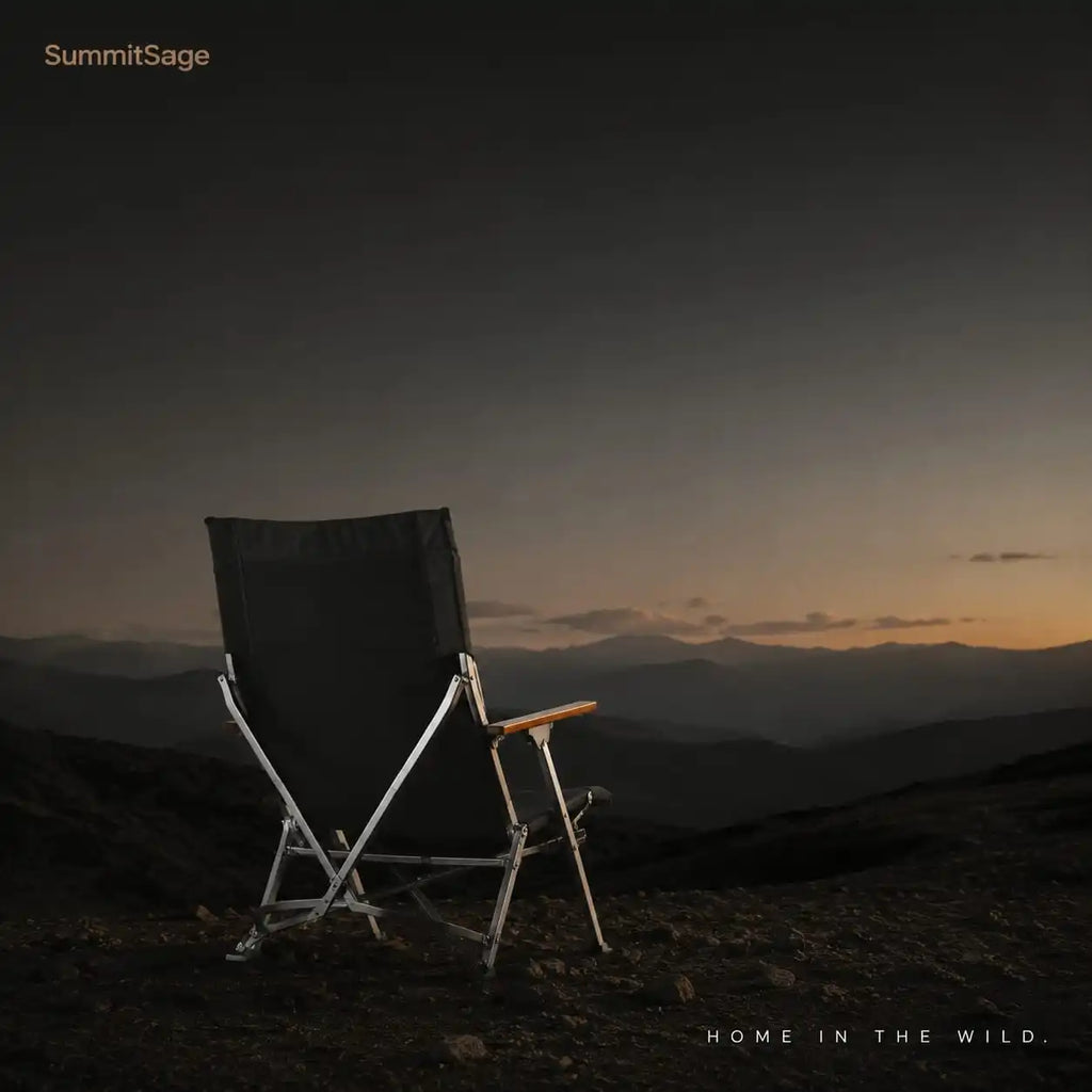 SummitSage Heritage High-Back Folding Camping Chair - Portable Ergonomic Outdoor Seat | Quiet Outdoor Living | 7075 Aerospace Aluminum | Your Living Room in the Wild