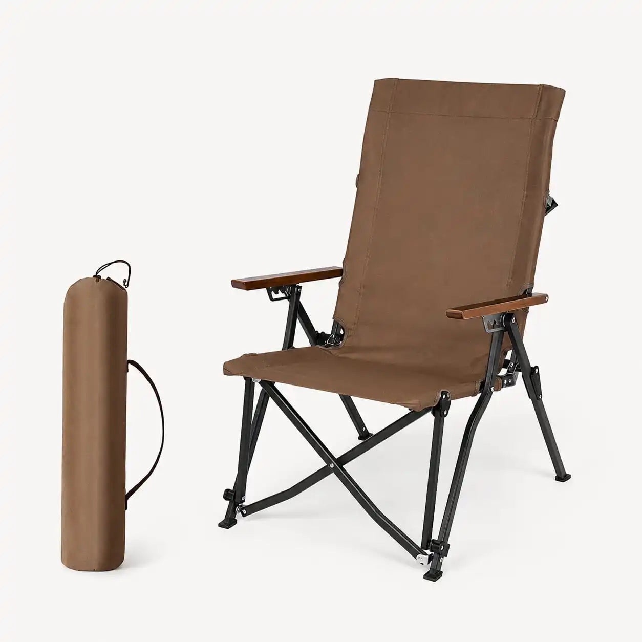 SummitSage Heritage AC5969G High-Back Folding Lounge Chair | Brown Edition