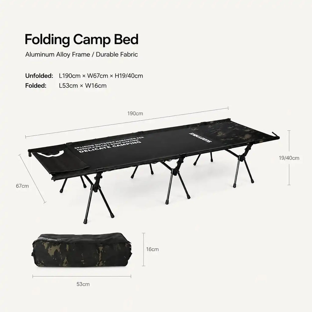 SummitSage Heritage Ultralight Folding Camping Cot - Heavy Duty Tactical Glamping Bed | Quiet Outdoor Living | 7075 Aerospace Aluminum | Your Living Room in the Wild