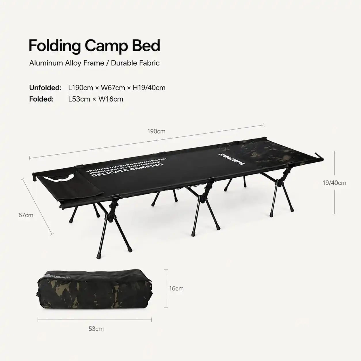 SummitSage Heritage Ultralight Folding Camping Cot - Heavy Duty Tactical Glamping Bed | Quiet Outdoor Living | 7075 Aerospace Aluminum | Your Living Room in the Wild