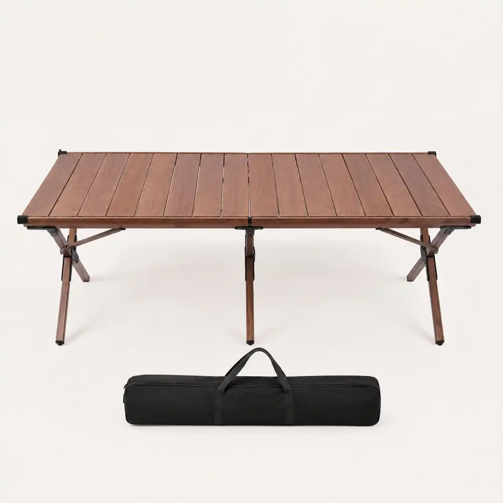 SummitSage Heritage 120cm Extended Aluminum Egg-Roll Table - Double-Layer Folding Outdoor Lounge Table | Quiet Outdoor Living | 7075 Aerospace Aluminum | Your Living Room in the Wild