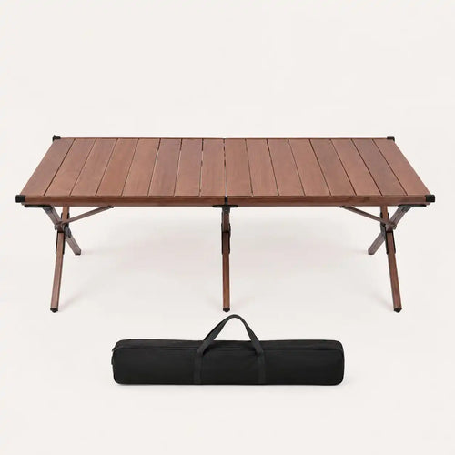 SummitSage Heritage 120cm Extended Aluminum Egg-Roll Table - Double-Layer Folding Outdoor Lounge Table | Quiet Outdoor Living | 7075 Aerospace Aluminum | Your Living Room in the Wild