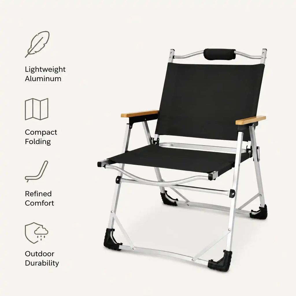 SummitSage Heritage Portable Camping Chair - Ultralight Folding Aluminum Outdoor Chair | Quiet Outdoor Living | 7075 Aerospace Aluminum | Your Living Room in the Wild