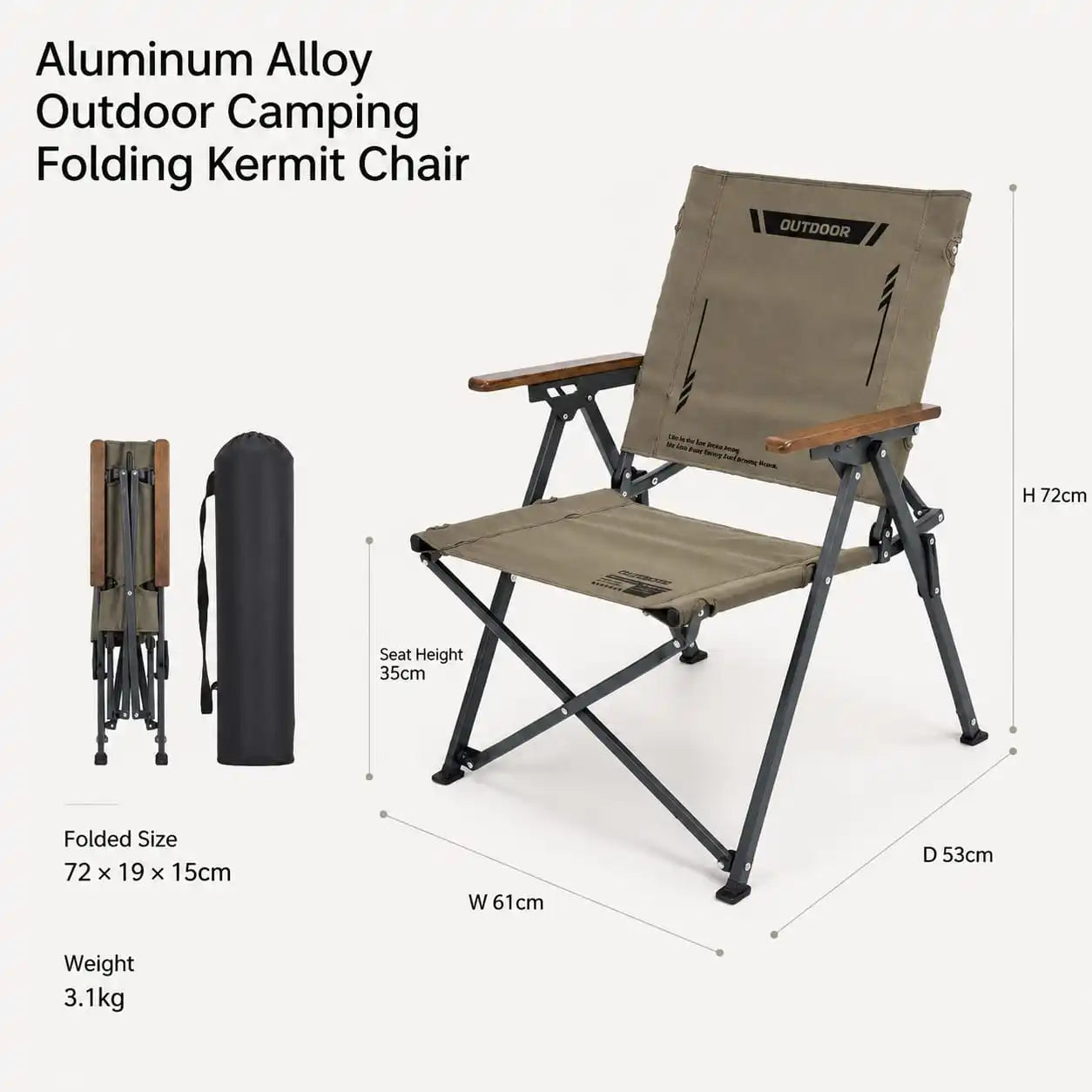 SummitSage Heritage Compact Folding Kermit Chair - Aircraft Aluminum Glamping Seat | Quiet Outdoor Living | 7075 Aerospace Aluminum | Your Living Room in the Wild