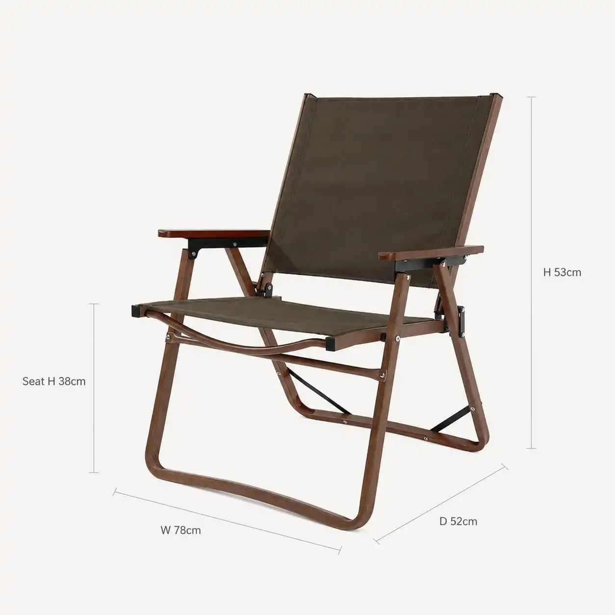 SummitSage Heritage Wood-Grain Aluminum Folding Kermit Chair - Large Luxury Camping Seat | Quiet Outdoor Living | 7075 Aerospace Aluminum | Your Living Room in the Wild