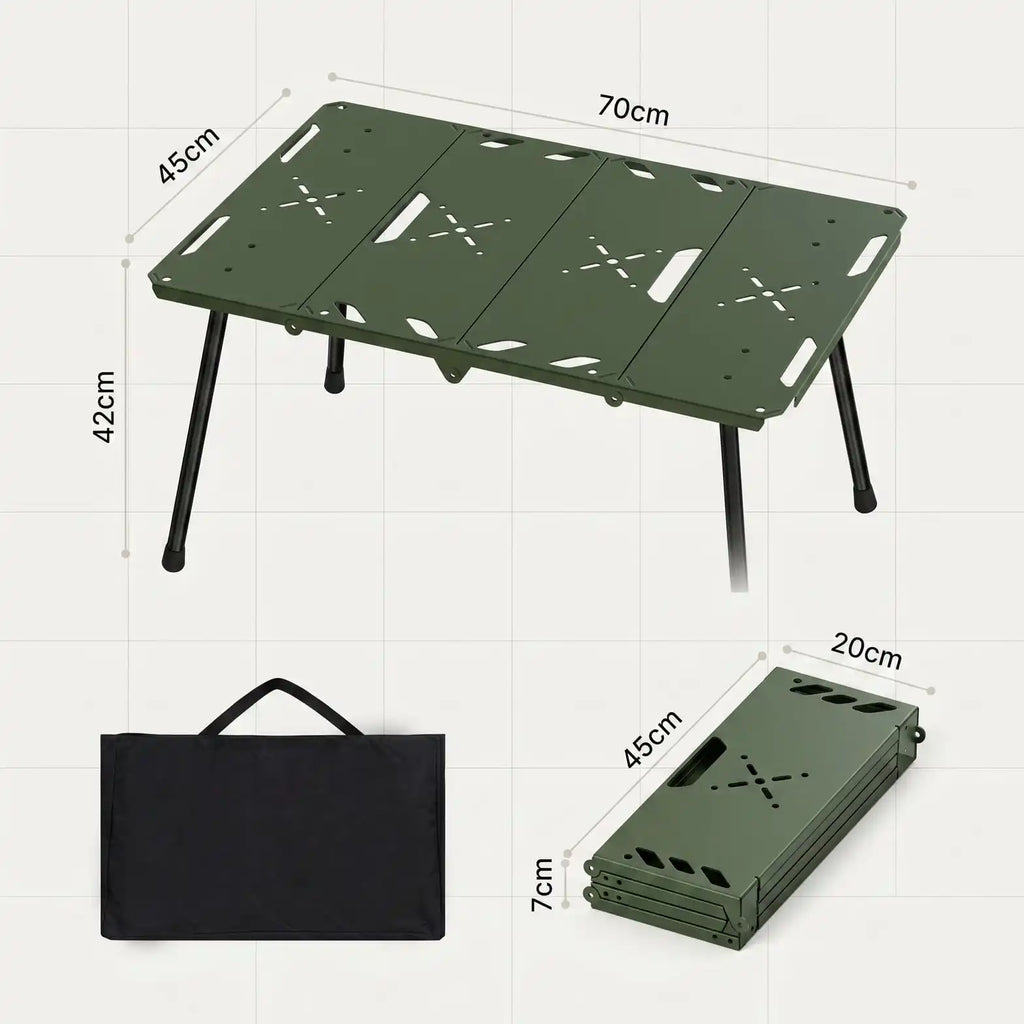 SummitSage Heritage IGT-Style Folding Tactical Table - Lightweight Aluminum Camping Table | Quiet Outdoor Living | 7075 Aerospace Aluminum | Your Living Room in the Wild