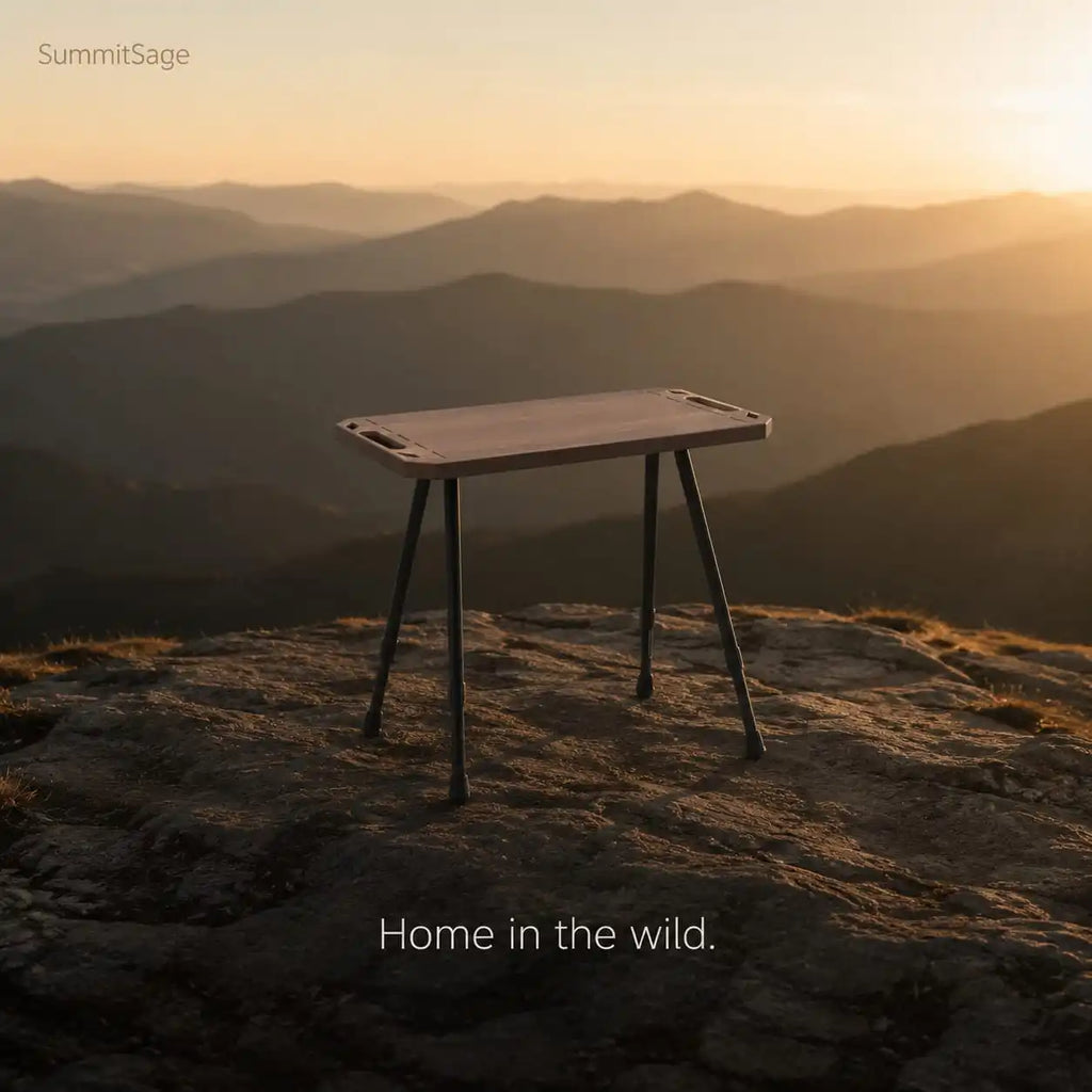 SummitSage Heritage Height-Adjustable IGT Folding Tactical Table | Quiet Outdoor Living | 7075 Aerospace Aluminum | Your Living Room in the Wild