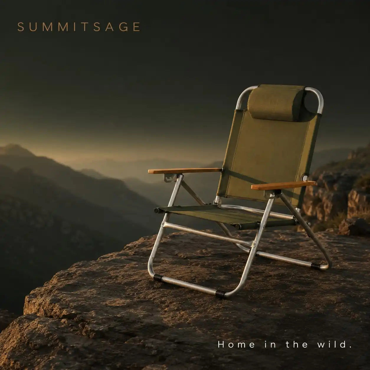 SummitSage Heritage 4-Position Adjustable Reclining Chair - Premium Kermit Style Camping Seat | Quiet Outdoor Living | 7075 Aerospace Aluminum | Your Living Room in the Wild