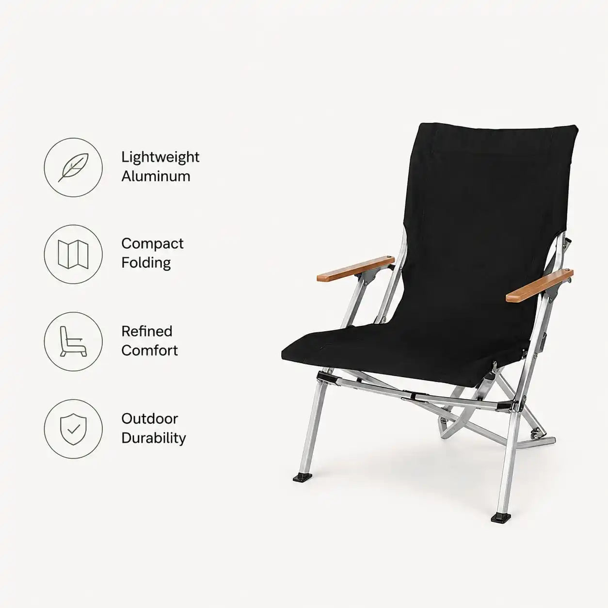 SummitSage Heritage High-Back Folding Camping Chair - Portable Ergonomic Outdoor Seat | Quiet Outdoor Living | 7075 Aerospace Aluminum | Your Living Room in the Wild