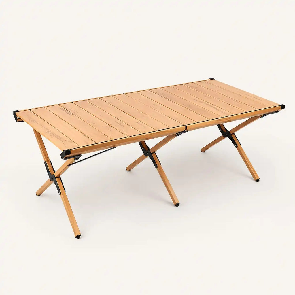 SummitSage Heritage 120cm Extended Aluminum Egg-Roll Table - Double-Layer Folding Outdoor Lounge Table | Quiet Outdoor Living | 7075 Aerospace Aluminum | Your Living Room in the Wild