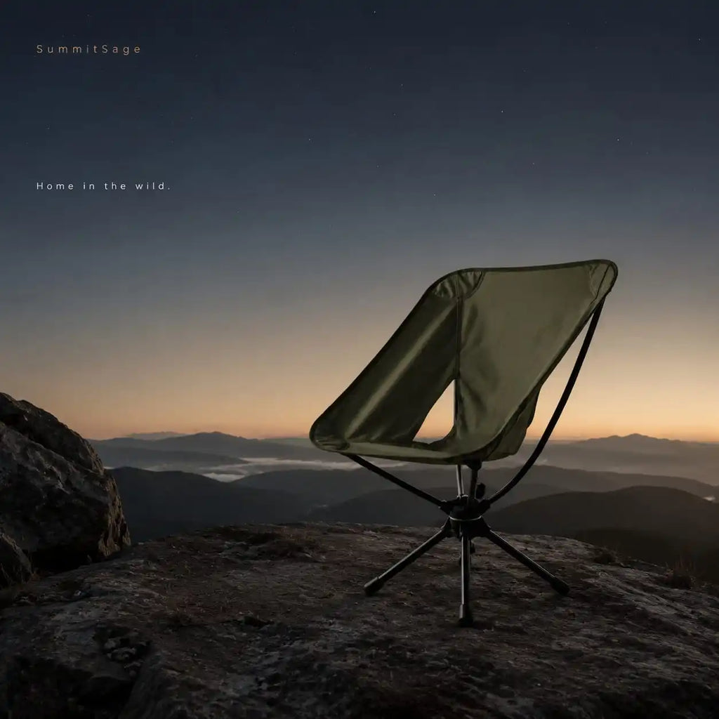 SummitSage Heritage 360° Swivel Folding Camping Chair - Portable Moon Chair | Quiet Outdoor Living | 7075 Aerospace Aluminum | Your Living Room in the Wild