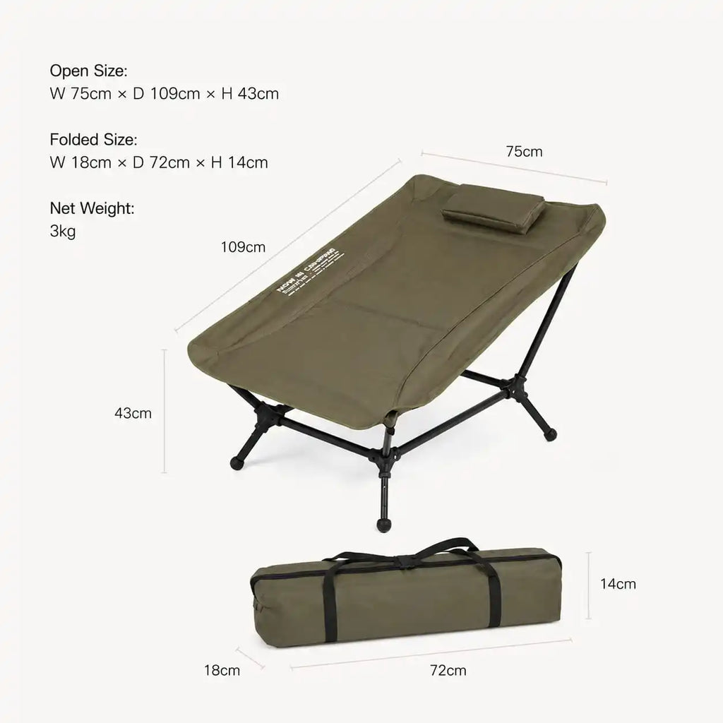 SummitSage Heritage Folding Aluminum Reclining Kermit Chair - Premium Outdoor Lounge | Quiet Outdoor Living | 7075 Aerospace Aluminum | Your Living Room in the Wild