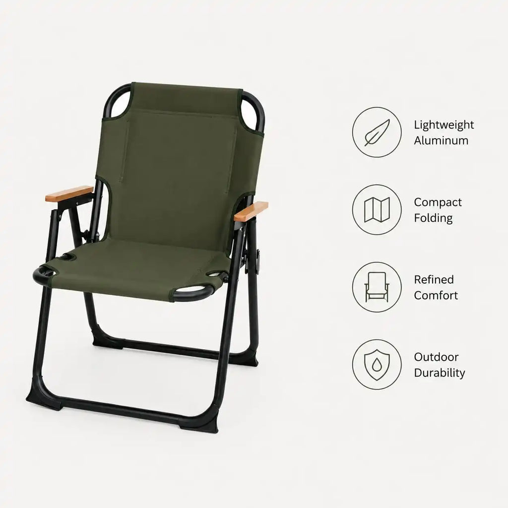 SummitSage Heritage Portable Folding Camping Chair - Ultralight Outdoor Chair | Quiet Outdoor Living | 7075 Aerospace Aluminum | Your Living Room in the Wild