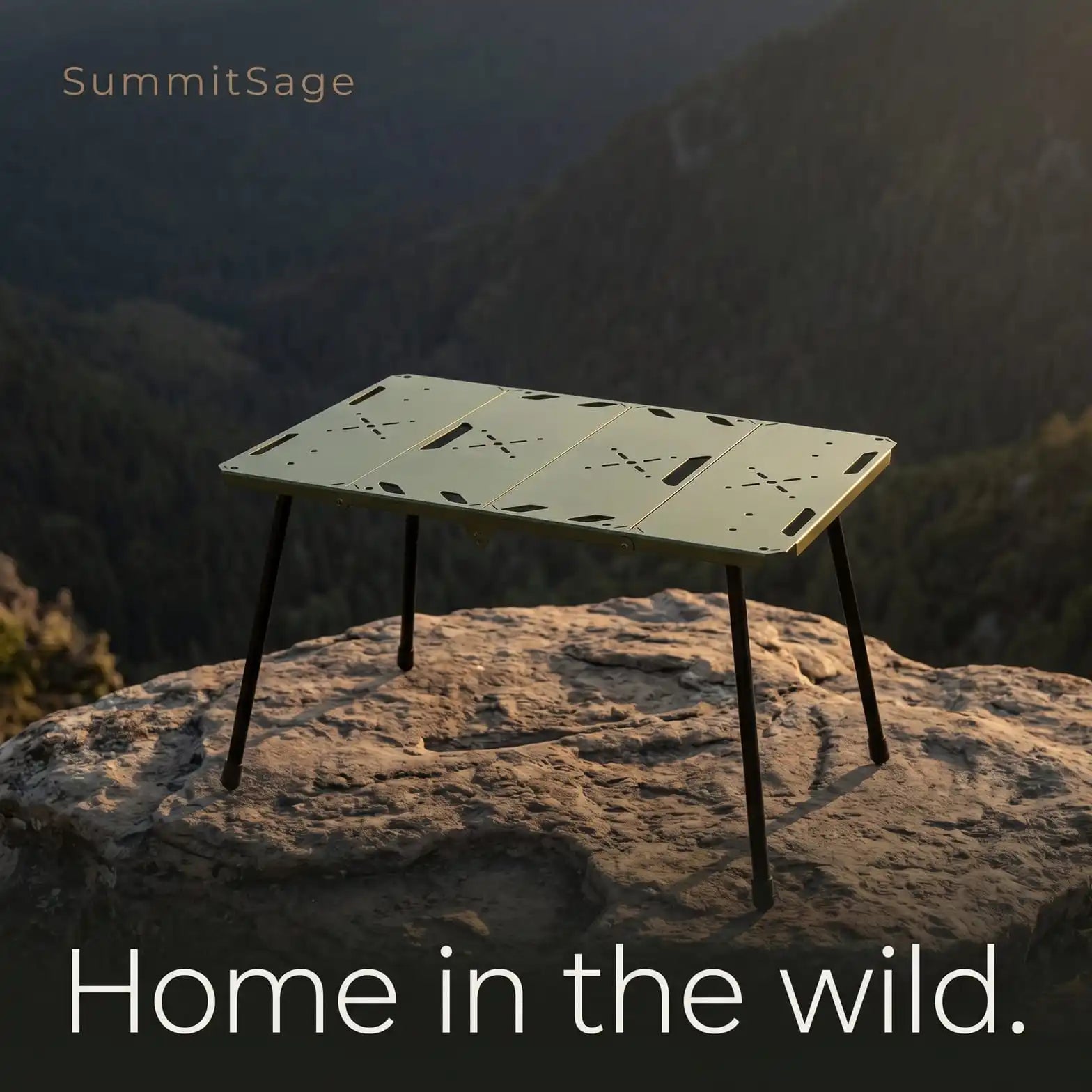 SummitSage Heritage IGT-Style Folding Tactical Table - Lightweight Aluminum Camping Table | Quiet Outdoor Living | 7075 Aerospace Aluminum | Your Living Room in the Wild