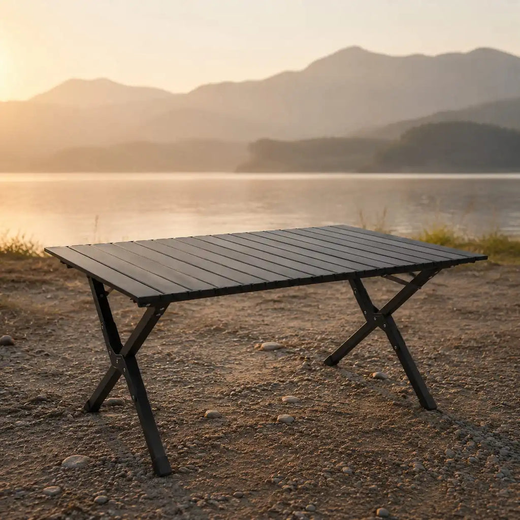 SummitSage Heritage Aluminum Egg Roll Table - Portable Folding Camping Table | Quiet Outdoor Living | 7075 Aerospace Aluminum | Your Living Room in the Wild