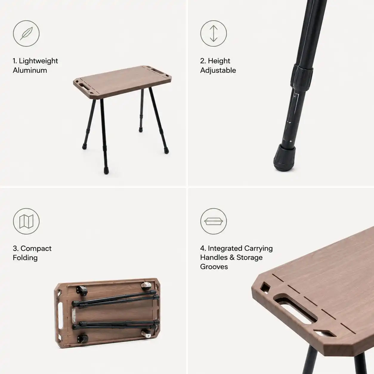 SummitSage Heritage Height-Adjustable IGT Folding Tactical Table | Quiet Outdoor Living | 7075 Aerospace Aluminum | Your Living Room in the Wild