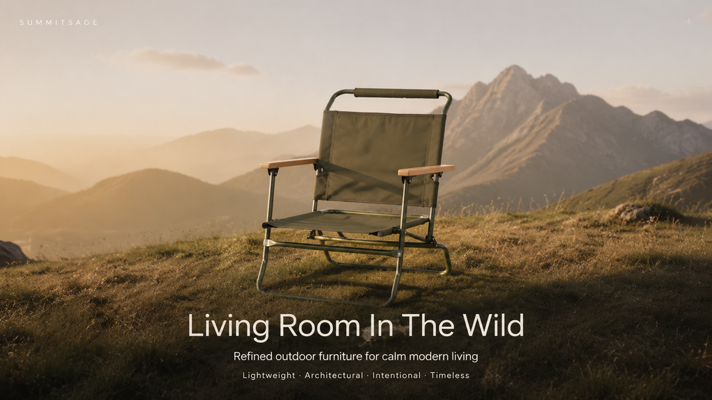 SummitSage Heritage Kermit Style Folding Camping Chair - Portable British Army Outdoor Chair | Quiet Outdoor Living | 7075 Aerospace Aluminum | Your Living Room in the Wild