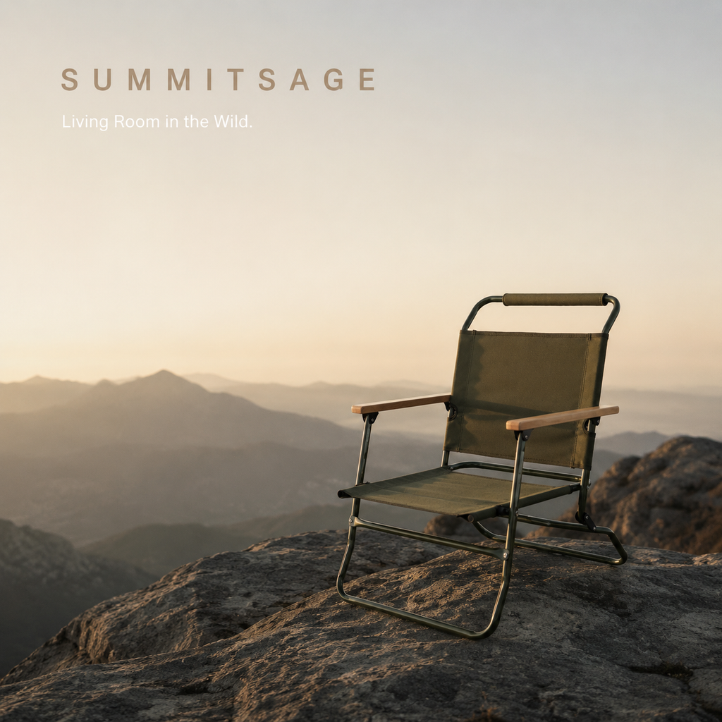 SummitSage Heritage Kermit Style Folding Camping Chair - Portable British Army Outdoor Chair | Quiet Outdoor Living | 7075 Aerospace Aluminum | Your Living Room in the Wild