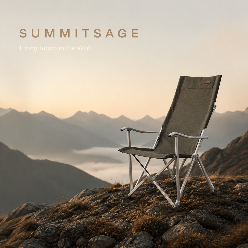 SummitSage Heritage Portable Folding Camping Chair - High Back Outdoor Armchair | Quiet Outdoor Living | 7075 Aerospace Aluminum | Your Living Room in the Wild