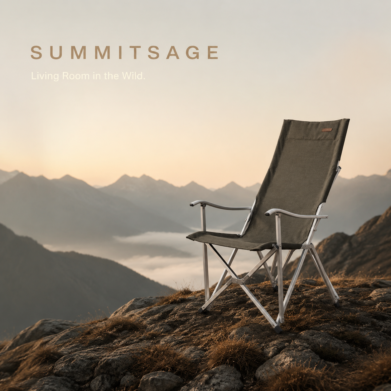 SummitSage Heritage Portable Folding Camping Chair - High Back Outdoor Armchair | Quiet Outdoor Living | 7075 Aerospace Aluminum | Your Living Room in the Wild