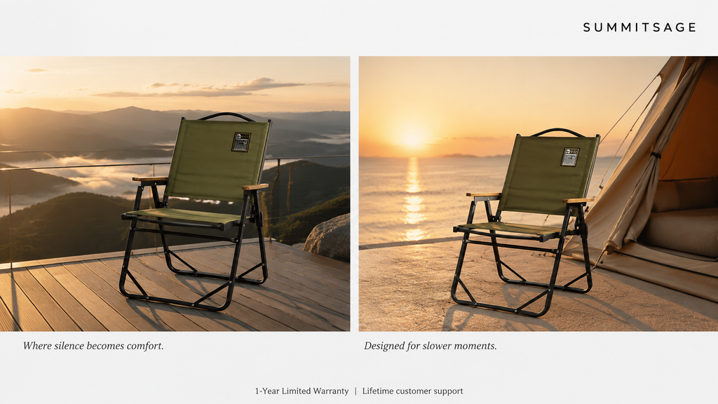 SummitSage Heritage Detachable Padded Aluminum Kermit Chair | Quiet Outdoor Living | 7075 Aerospace Aluminum | Your Living Room in the Wild